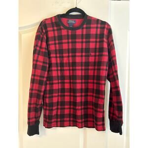 Polo Ralph Lauren Red and Black Plaid Pullover Sweater Size L Large